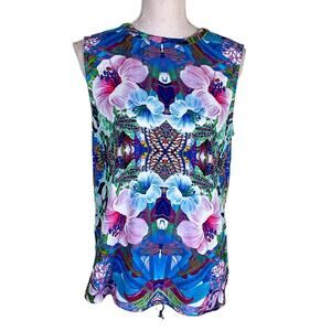 Finders Keepers Womens‎ Sz M Floral Top Blue Multi